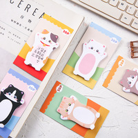 Blocs-notes autocollants à succès, blocs-notes adhésifs portables en forme de chat de dessin animé mignon et notes de message quotidiennes