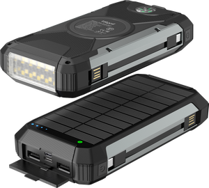 2025 nóng bán 20000mAh không dây năng lượng mặt trời ngân hàng điện không thấm nước với 3 thêm cáp và đèn pin LED pin bên ngoài gói - Product Image 3