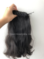 LXT101 Cuticule vierge russe ondulée Clip de cheveux humains européens Clip de griffe dans l'extension de cheveux de queue de cheval