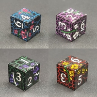 Ensemble de dés en métal DND personnalisables de 16 mm, motif fleur de prunier, alliage de zinc, dés carrés D6, jeux de rôle Dungeons & Dragons, jeux de société haut de gamme