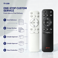 Télécommande universelle anti-choc à code fixe KEYUAN TY-15D pour TV, portée 20m