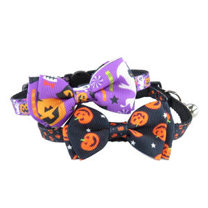 Bonita corbata pajarita y campana Halloween gato <span class=keywords><strong>Collar</strong></span> <span class=keywords><strong>Breakaway</strong></span> hebilla para Kitty seguridad ajustable - Product Image 3