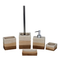 BX Résine Salle De Bains Ensemble Résine Distributeur De Savon Résine Toilette Unique Toilette Brosse Bougeoir