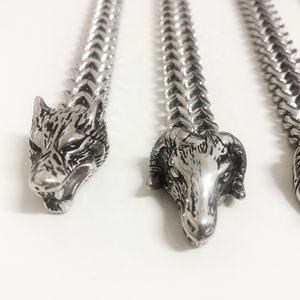 กำไลข้อมือลายสัตว์ สิงโต/ผี/แพะ/หมาป่า  วัสดุสแตนเลส 316L  ขายส่งโดยตรง - Product Image 5