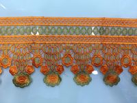 Vente en gros bordure en dentelle fil métallique doré de haute qualité 11cm bordure en dentelle à sequins broderie en dentelle de mariée