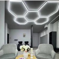 Fabrication de lumière décorative haute puissance en nid d'abeille lumière hexagonale LED suspendue pour lampe de connexion de garage de voiture
