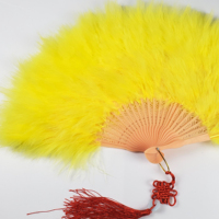 Handheld Fã Mão Fã Marabu Pluma 1920s Flapper Estilo Vintage para Festa a Fantasia e Dança-Ácido Azul