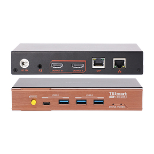 TESmart 100m <span class=keywords><strong>HDMI</strong></span> KVM genişletici çift 4K 60Hz çıkış desteği Displaylink sunucu odası yönetimi için 3.5mm ses ve Mic ile - Product Image 4