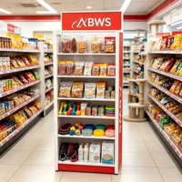 Étagère de présentation en métal autoportante, présentoir de vente au détail personnalisé avec étagères réglables pour plusieurs produits