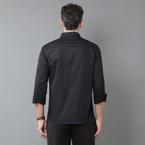 Uniforme de Chef de Moda, Personalizable con Logotipo, Resistente al Desgaste, con 8 Botones, Cuello Alto, Puños Ventilados, Poliéster/Algodón, para Restaurante - Product Image 2