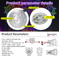 Luces LED de Píxeles OEM RGBW Omnidireccionales de 360 Grados, Direccionables UCS2904, IP66, 60 mm, DC24V, para Atracciones de Feria, Parques Temáticos