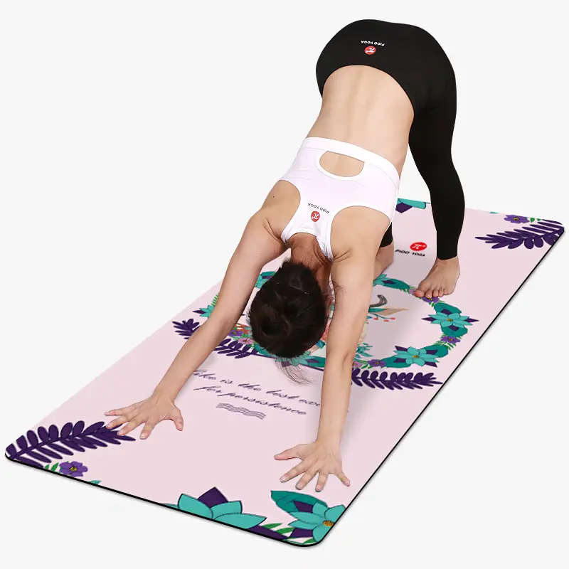 1.5mm customized print anti slip foldable organic eco friendly Water Washable natural rubber travel suede microfiber yoga mat