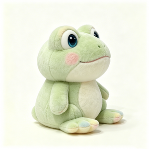 Peluche de Rana Personalizado con Mejillas Rosadas, Peluche de Rana con Patas de Arcoíris Pastel, Peluche de Rana Verde de Ojos Grandes - Product Image 4