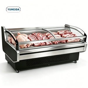 Vetrina Refrigerata Premium per Carne Fresca con Vetro Curvo, <span class=keywords><strong>Attrezzatura</strong></span> per Macelleria, per Mercato della Carne e Ristoranti, Frigorifero Refrigerante - Product Image 2