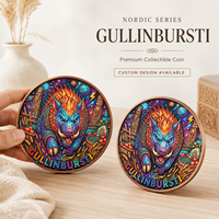 Pièce de monnaie en cuivre pur 999 de 1 oz, série animale mythologie nordique, édition collector en cuivre coloré en relief 3D avec croix UV