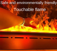 Cheminée électrique à vapeur d'eau 3D avec flamme simulée par ultrasons, télécommande, prise en charge de la personnalisation OEM ODM
