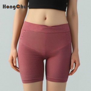 Pantalones cortos de gimnasio transpirables ecológicos para mujer, pantalones de yoga para entrenamiento con lavado impermeable y de colores con un elegante diseño de botín cuadrado - Product Image 6