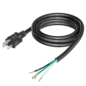 Cable de alimentación de 14 W3 3 rrong ST T cable de alimentación de repuesto con NEMA5-15P de extremo abierto cable de extensión negro resistente