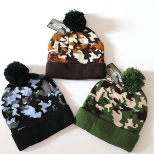 Dành Cho Người Lớn Ngụy Trang Dệt Kim Còng Mùa Đông <span class=keywords><strong>Beanie</strong></span> Toques Với <span class=keywords><strong>Top</strong></span> Bóng Người Đàn Ông Ngoài Trời Acrylic Camo Knit Cuff Hat Với Pom Pom - Product Image 2