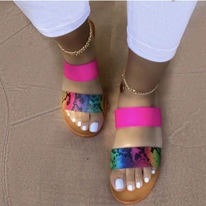 Sandalias de Playa Casuales de PU para Mujer, Diseño Moderno, Chanclas de Verano, Estampado de Leopardo Colorido, Sandalias Transparentes - Product Image 1