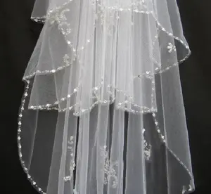 Venda quente Véus De Noiva Nupcial Veils Organza LSWER044