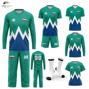 Conjunto de Camiseta de Fútbol Unisex Personalizada de Alta Calidad, Pantalones Cortos 100% Poliéster, Impresión por Transferencia de Calor, Manga Corta, Transpirable, Absorbe el Sudor - Product Image 1