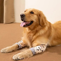 Manchon de protection pour coude de chien, extensible et doux pour la peau, avec imprimé mignon et fermeture à boucle tendance, en polyester, double couvre-jambe pour blessure au coude du chien