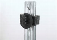 Zwarte Pinlock isolator, UV-bestendig, voor elektrische omheiningen, geschikt voor metalen T-palen