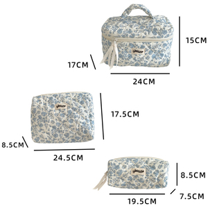 Bolsa de maquillaje grande de alta calidad para mujeres y niñas, bolsas organizadoras de cosméticos de viaje y artículos de tocador estéticos florales Coquette - Product Image 4