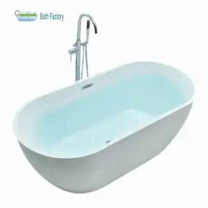 China Manufacturer Cheaper Wholesale 1600mm Hot Tub Acrylic Free Standing Oval Bathtub