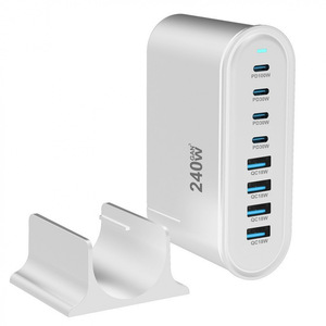 GaN 240W Desktop <b>Charger</b> With Holder Fast Charging Type C <b>Multi</b> <b>Port</b> <b>USB</b> <b>Charger</b> - Product Image 1