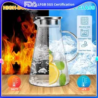 Vente en gros de pichet d'eau froide triangulaire en verre de style américain à haute teneur en borosilicate de conception simple résistant aux hautes températures