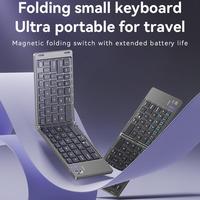 Clavier portable Bluetooth ultra-fin Pro Yesido KB27 à double pliage, finition métallique, pour Windows, macOS, iOS, tablette, téléphone