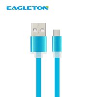 Câble flexible USB-A vers Type-C 2.4A de 1 m, gaine TPE colorée, durable, prend en charge la synchronisation des données et la charge rapide pour les smartphones