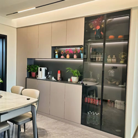 Meuble de rangement de salle à manger au design moderne et luxueux, console en bois personnalisée pour le rangement