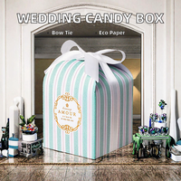 Boîtes en carton recyclables de haute qualité pour bonbons, biscuits et cadeaux de mariage, avec ruban et nœud papillon pour les fêtes