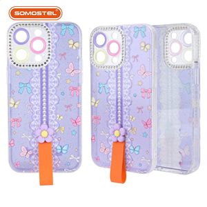 <span class=keywords><strong>เคส</strong></span>โทรศัพท์ทันสมัยฝาครอบป้องกันลายดอกไม้พร้อมเชือกนิ้วสำหรับ iPhone 17 16 15 14 13 por MAX estuches Para celulares - Product Image 2