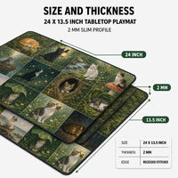 Tapis de jeu de table en néoprène 24 x 13,5 pouces, tapis de jeu de cartes TCG, base en caoutchouc antidérapante, bord cousu encastré, tapis de jeu de bureau