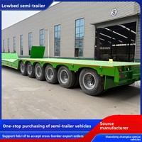 Fabricant de remorques fournit des semi-remorques à plateau bas et à col de cygne pour le transport d'équipements lourds et de machines dans le secteur minier du charbon en Chine