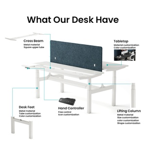 On-Time Delivery Modern Convertible Heavy Duty Electric Standing <b>Desk</b> Four Lgs Adjustable Height <b>Large</b> Workstation Office - Product Image 3
