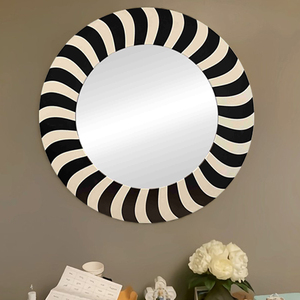 Nhà máy tùy chỉnh nghệ thuật Deco MDF Khung gương Vòng <span class=keywords><strong>Zebra</strong></span> in trang trí tường gương Đối với trang chủ - Product Image 2