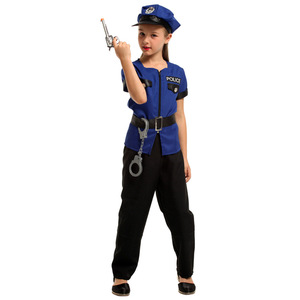 Costumi della polizia per bambini costumi di <span class=keywords><strong>Halloween</strong></span> per ragazze maniche corte uniforme ufficiale Set di giochi di ruolo vestire - Product Image 1