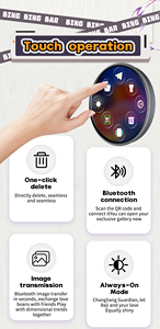 Badge électronique BW01 avec écran de 1,85 pouce, images dynamiques <span class=keywords><strong>GIF</strong></span>, batterie 380 mAh, jeux, fonds d'écran personnalisables, multilingue, affichage permanent, badge anime - Product Image 5