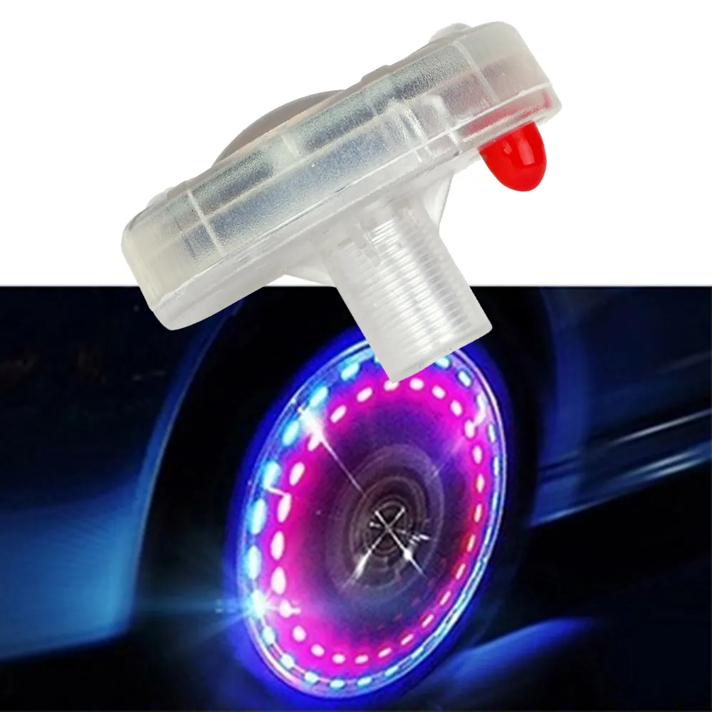 Luci per ruote solari auto moto Decorative 12led tappi per valvole pneumatici luci per ruote luci colorate per ruote calde modificate