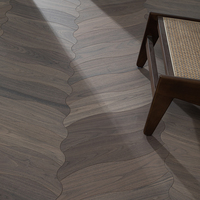 Parquet en noyer noir technique, motif feuille brun foncé, fournisseur de parquet à joint mâle et femelle