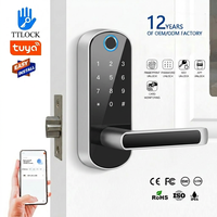 Serrure de porte intelligente Ttlock avec empreinte digitale, mot de passe, entrée sans clé, Wi-Fi Tuya, poignée connectée
