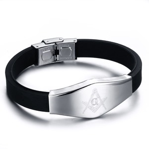 Stainless Steel Masonic Bracelet For Men – Silver Magnet Carbon Fiber Design, Unisex Identification Bracelet - View #7