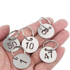 Placas de Identificación Numéricas Perforadas de Acero Inoxidable Estilo Antiguo para Etiquetas de Llaves de Casilleros de Supermercado y Etiquetas Colgantes para Collares de Mascotas - Product Image 3