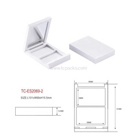 Boîtier compact de maquillage rectangulaire en plastique ABS écologique, magnétique, vide, pour poudre pressée, avec miroir