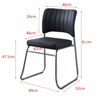 Chaise de bureau de direction ergonomique en cuir PU avec cadre métallique en forme d'arc, empilable, design ergonomique, options multicolores, robuste